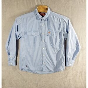 Simms‎ Fishing 100% Cotton Button Up Shirt Mens XL Outdoors Boating Lake Camping